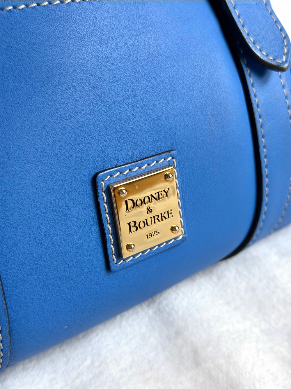 Dooney & Bourke Marine Blue Penrose Satchel 30 With Pocket Italian Leather Bag - Picture 2 of 11
